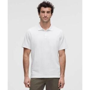 NWT Lululemon Cotton Pique Short-Sleeve Polo Shirt White Large
